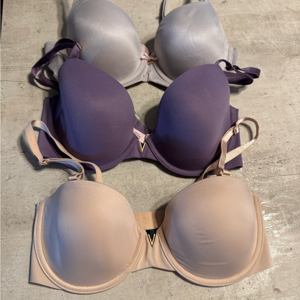 Victoria's Secret Bra Set - Purple, Gray, and Cream